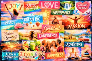 Dynamic vision board with inspirational imagery